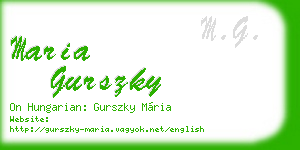 maria gurszky business card